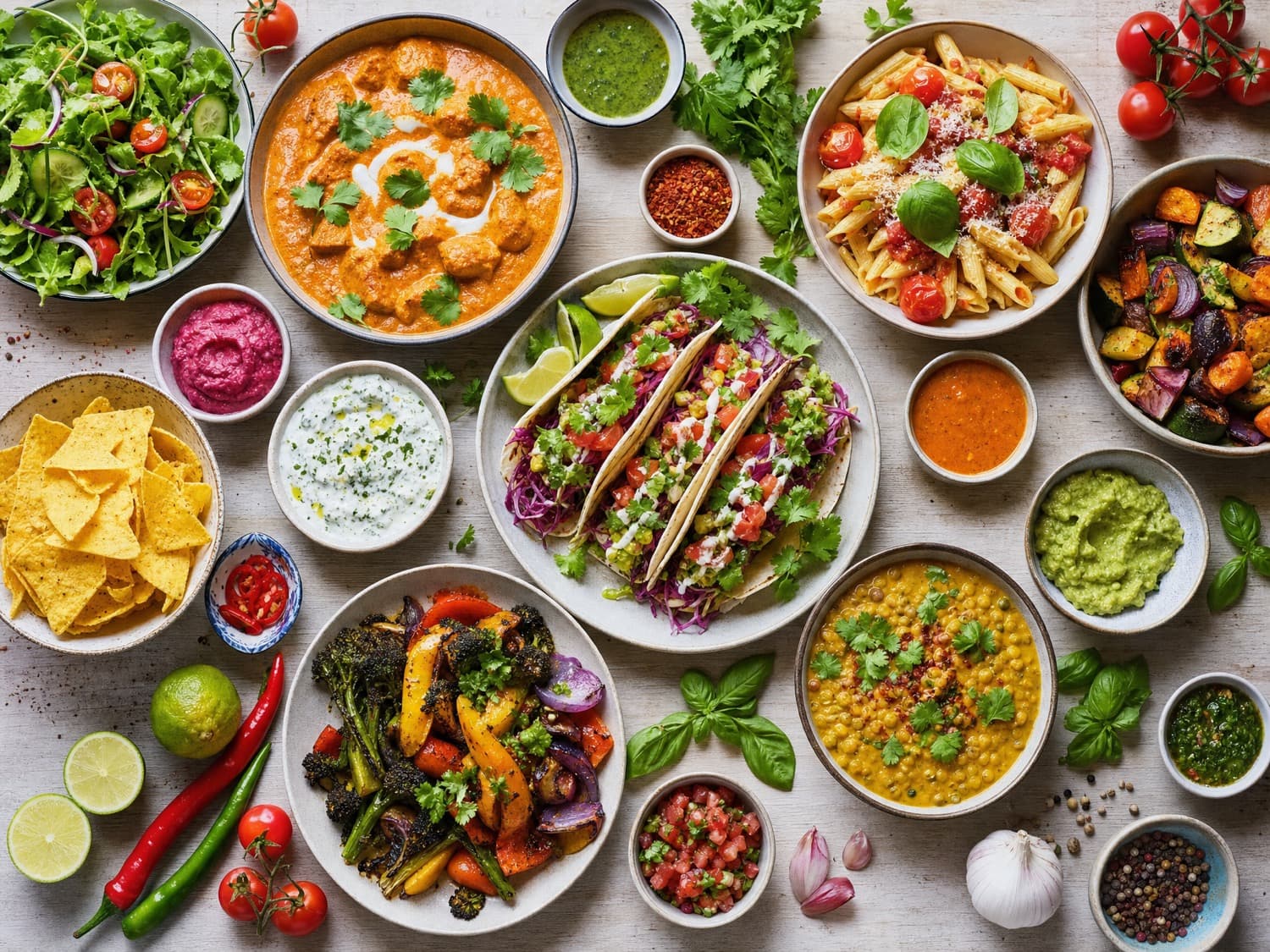 An abundant spread of home-cooked dishes